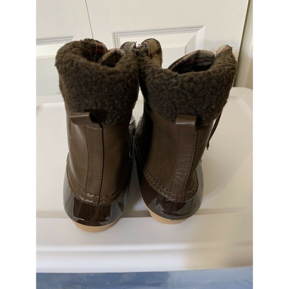 H2K Woman’s Duck Boots Shoes Sz 10 Brown Zip Lace-up waterproof - Picture 10 of 10